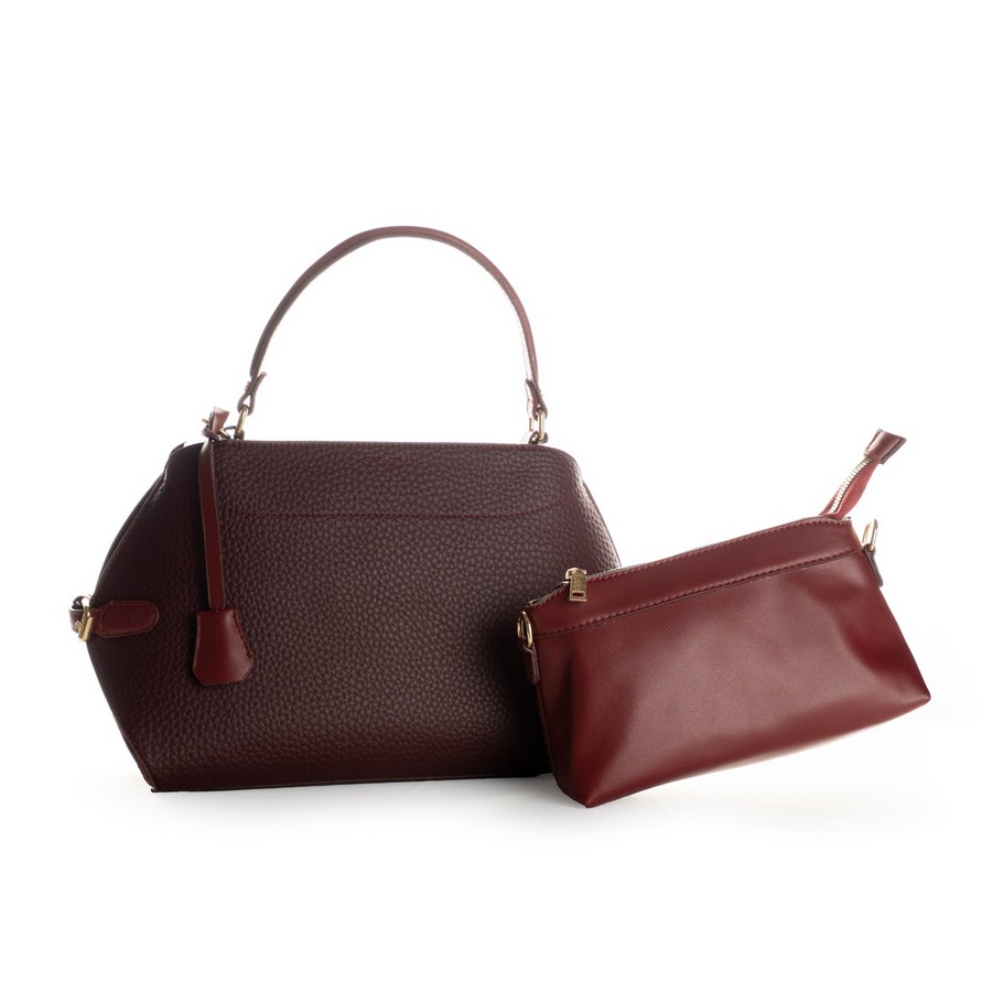  شنطة هاند جلد إيطالي نبيتي مع شنطة صغيرة كروس، الكبيرة 20×40 والصغيرة 15×20